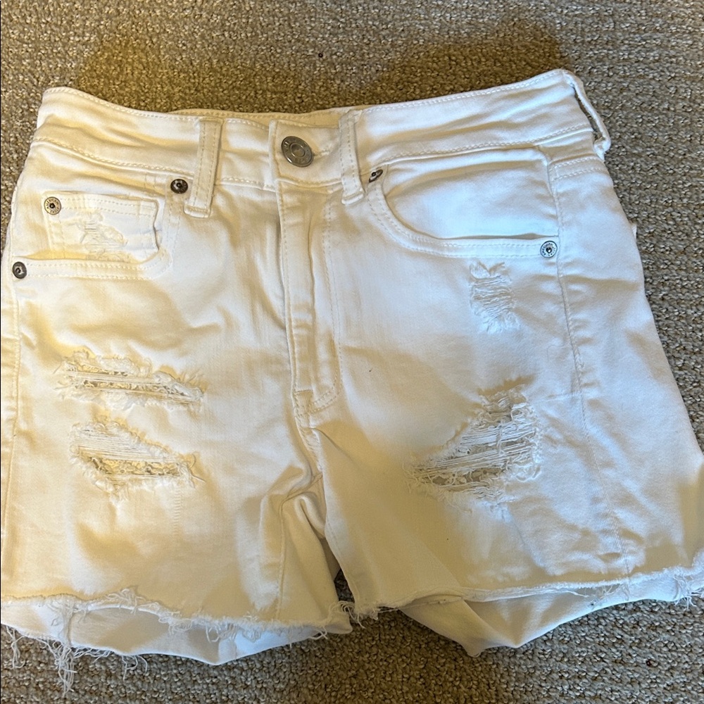 American Eagle white jean shorts